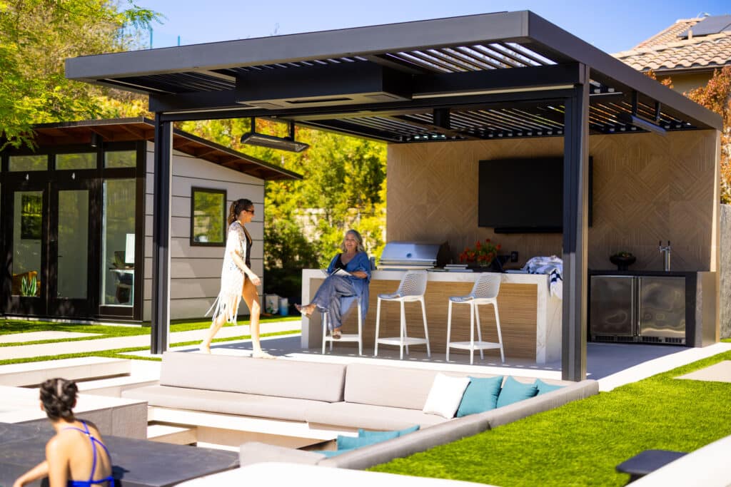 Bromic Smart-Heat heater installed on residential outdoor patio bromic outdoor patio heater