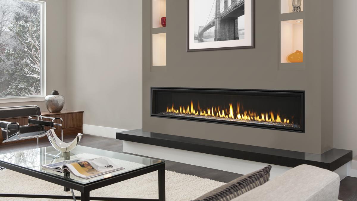 Majestic Echelon II 72 linear gas fireplace modern living room majestic fireplace