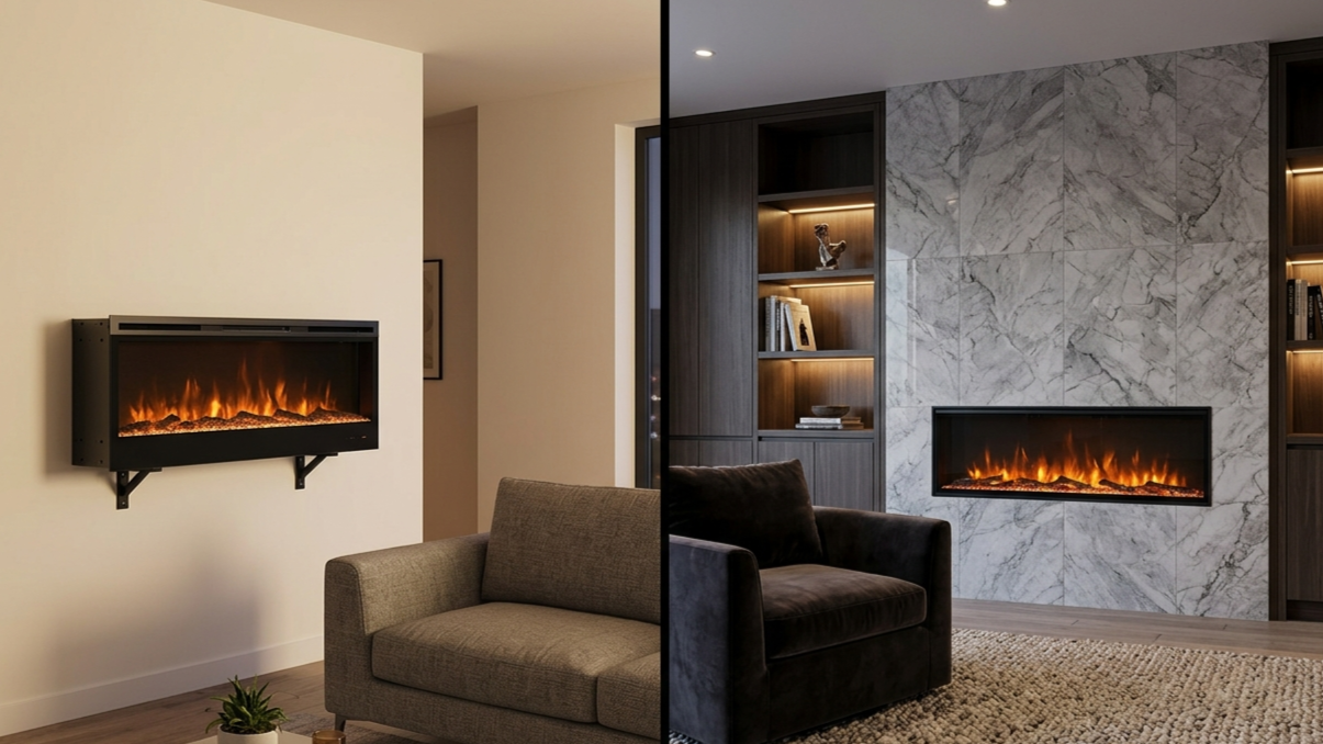 Wall Mounted vs Recessed Electric Fireplace: Key Differences