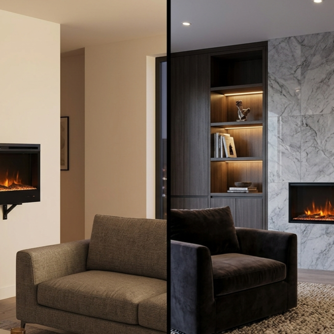 Wall Mounted vs Recessed Electric Fireplace: Key Differences