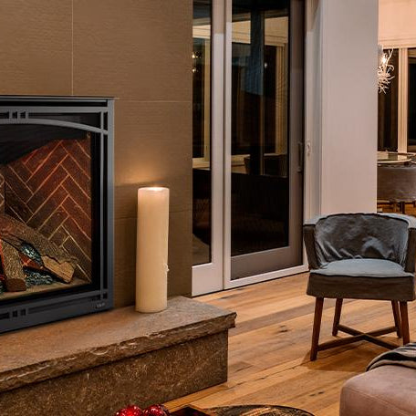 Majestic Meridian Platinum direct vent gas fireplace traditional living room