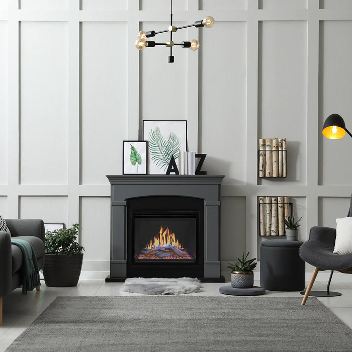 Modern living room with Modern Flames Orion Traditional built-in electric fireplace