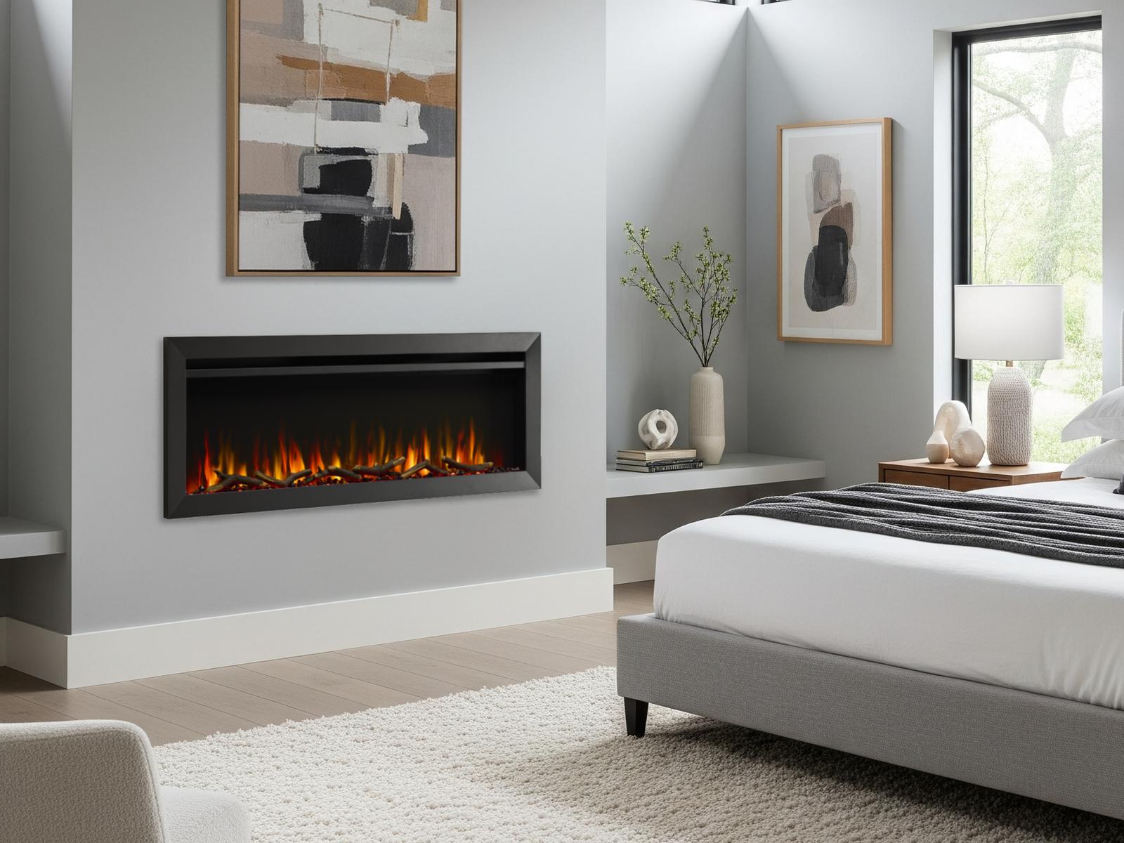 SimpliFire Allusion Slim bedroom installation simplifire remote