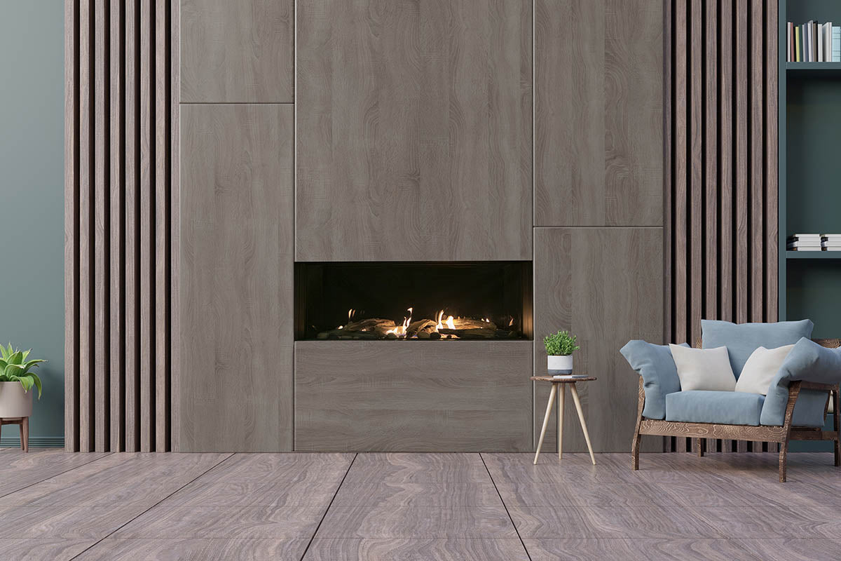 Sierra Flame Vienna linear gas fireplace in modern living room sierra flame fireplace