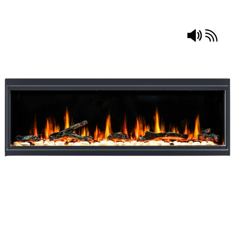 Litedeer Homes Latitude Built-in Smart Electric Fireplace with 1-Inch Trim - Realistic Flame | 45" · 55" · 65" · 75"