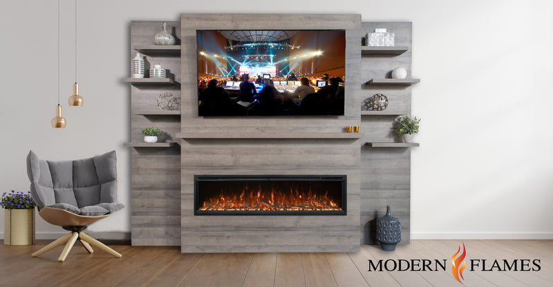 Modern Flames Allwood Fireplace Wall System for Spectrum Slimline 60" Electric Fireplace