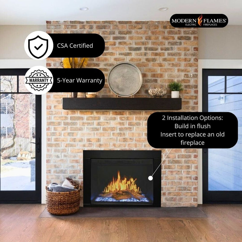 Modern Flames Orion Traditional Built-In Smart Virtual Electric Fireplace with Real Flame Effect