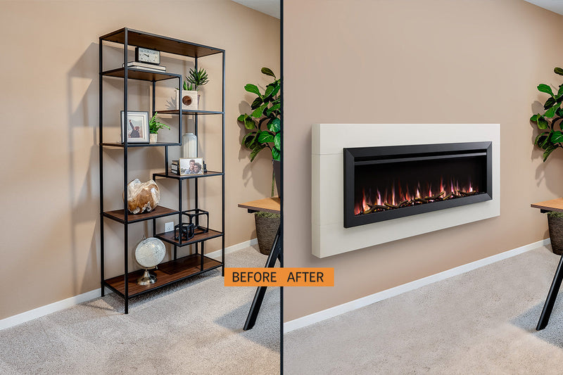 Simplifire Crestline Wall Mount Mantel Kit for Allusion Slim Fireplace (WMK-WH-ALLS50/60)