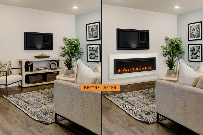 Simplifire Crestline Wall Mount Mantel Kit for Allusion Slim Fireplace (WMK-WH-ALLS50/60)