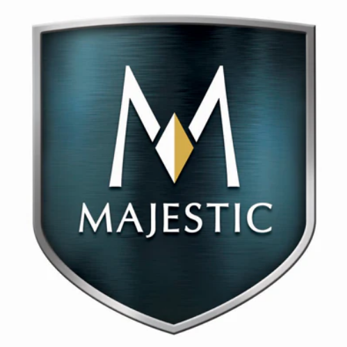Majestic logo on a shield-shaped background