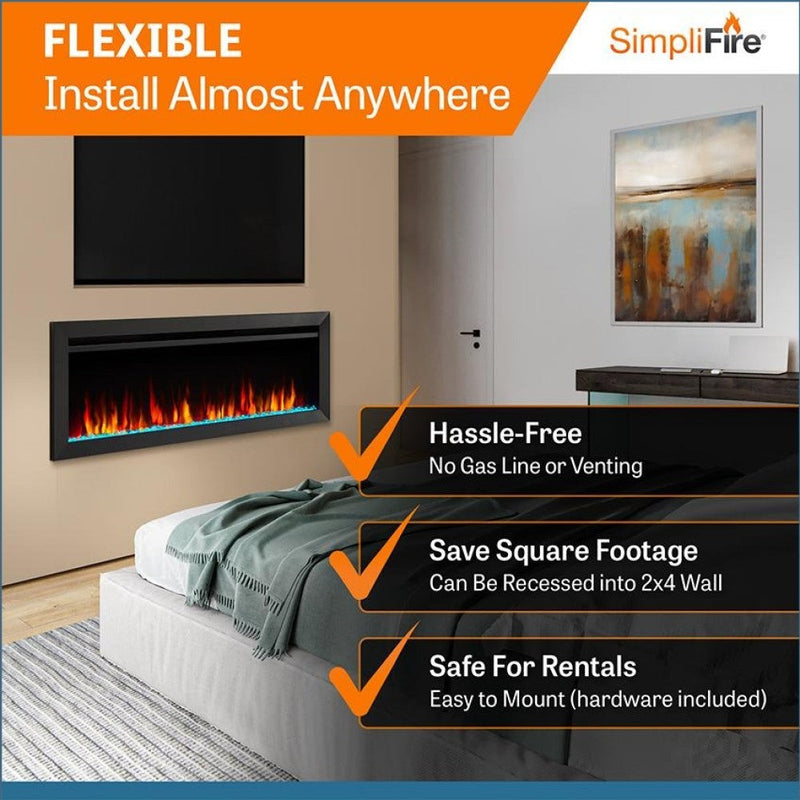 Simplifire Allusion Slim Fully Recessed/Wall-Mounted Electric Fireplace