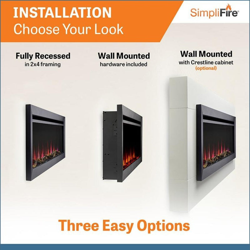 Simplifire Allusion Slim Fully Recessed/Wall-Mounted Electric Fireplace