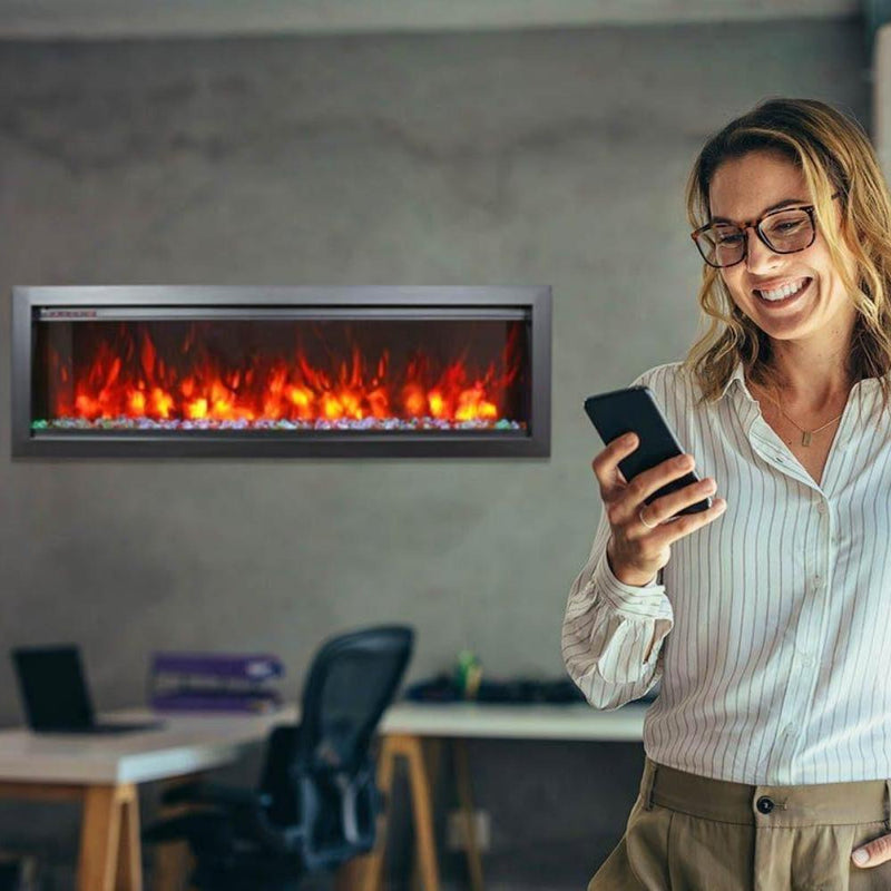 Amantii Symmetry Bespoke 34" - 100" Indoor/Outsdoor Built-In Smart Electric Fireplace