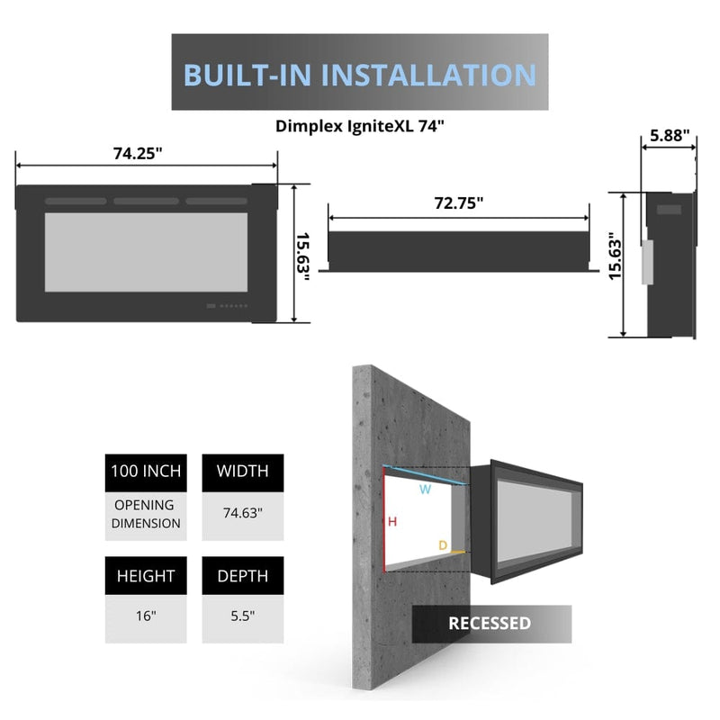 Dimplex Xlf74 Installation Dimplex Ignite XL 74