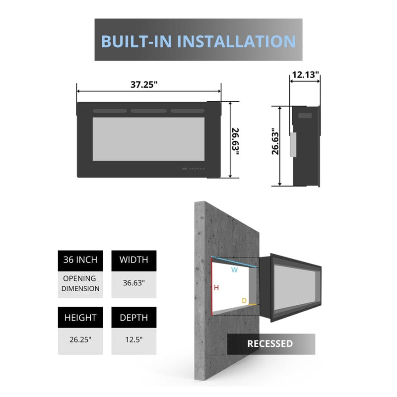 Dimplex Revillusion 36" Built-in Electric Firebox