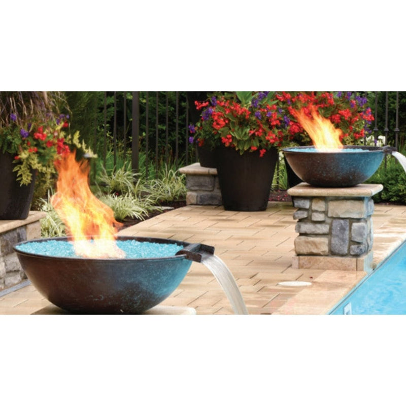HPC 31-Inch Tempe Round Copper Gas Fire and Water Bowl