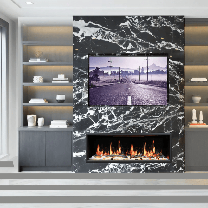 Litedeer Homes Latitude Built-in Smart Electric Fireplace with 1-Inch Trim - Realistic Flame | 45" · 55" · 65" · 75"