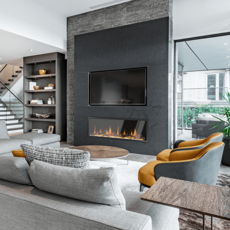 Litedeer Homes Latitude Built-in Smart Electric Fireplace with 1-Inch Trim - Realistic Flame | 45" · 55" · 65" · 75"