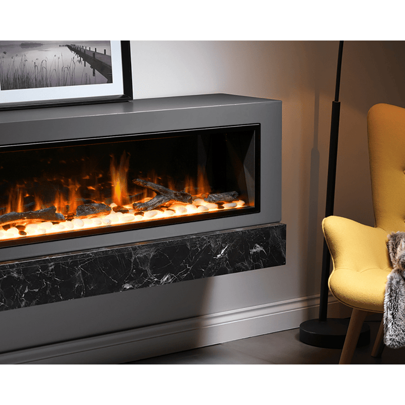 Litedeer Homes Latitude Built-in Smart Electric Fireplace with 1-Inch Trim - Realistic Flame | 45" · 55" · 65" · 75"