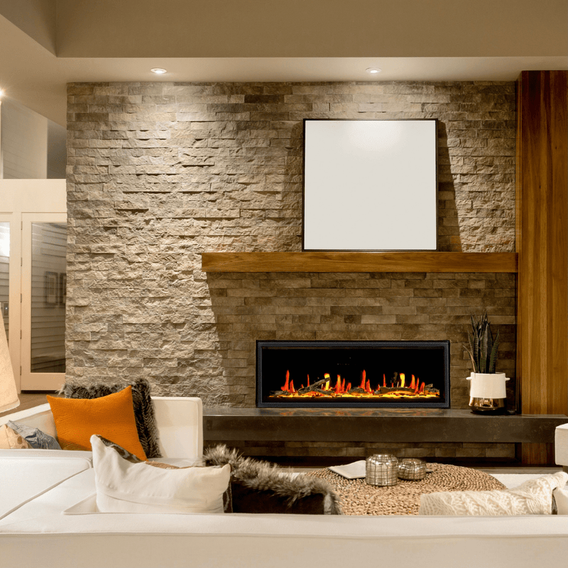 Litedeer Homes Latitude Built-in Smart Electric Fireplace with 1-Inch Trim - Realistic Flame | 45" · 55" · 65" · 75"