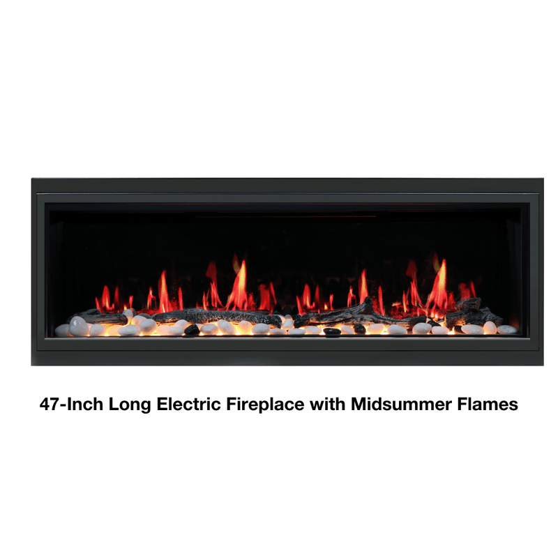 Litedeer Homes Latitude Built-in Smart Electric Fireplace with 1-Inch Trim - Realistic Flame | 45" · 55" · 65" · 75"