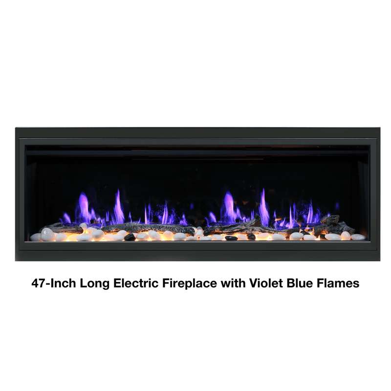 Litedeer Homes Latitude Built-in Smart Electric Fireplace with 1-Inch Trim - Realistic Flame | 45" · 55" · 65" · 75"