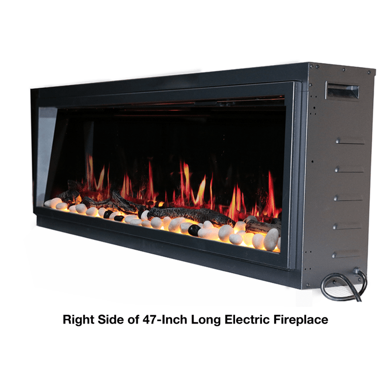Litedeer Homes Latitude Built-in Smart Electric Fireplace with 1-Inch Trim - Realistic Flame | 45" · 55" · 65" · 75"