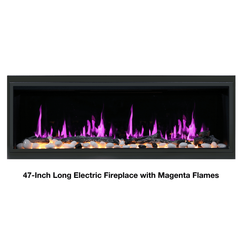 Litedeer Homes Latitude Built-in Smart Electric Fireplace with 1-Inch Trim - Realistic Flame | 45" · 55" · 65" · 75"