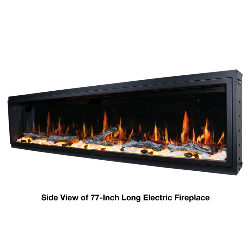 Litedeer Homes Latitude Built-in Smart Electric Fireplace with 1-Inch Trim - Realistic Flame | 45" · 55" · 65" · 75"
