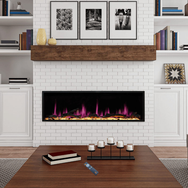 Litedeer Homes Latitude Built-in Smart Electric Fireplace with 1-Inch Trim - Realistic Flame | 45" · 55" · 65" · 75"