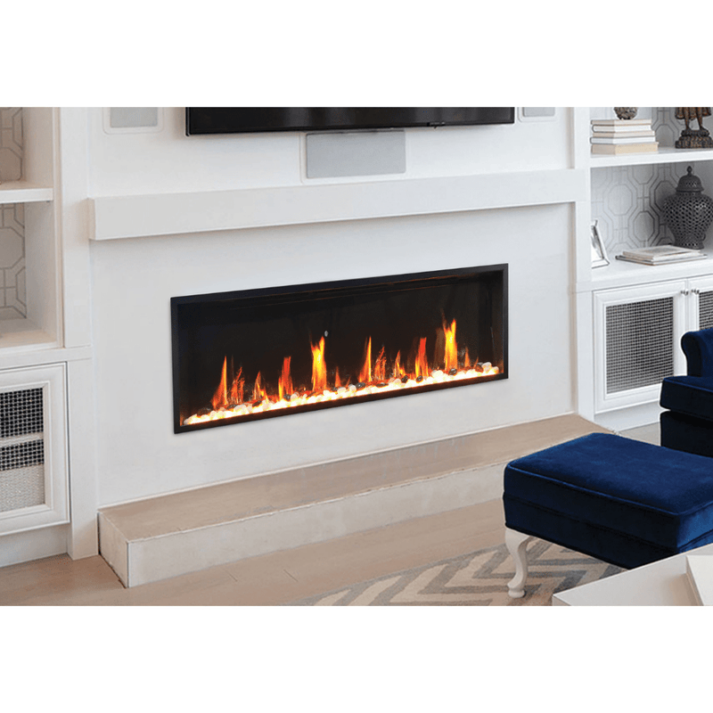 Litedeer Homes Latitude Built-in Smart Electric Fireplace with 1-Inch Trim - Realistic Flame | 45" · 55" · 65" · 75"