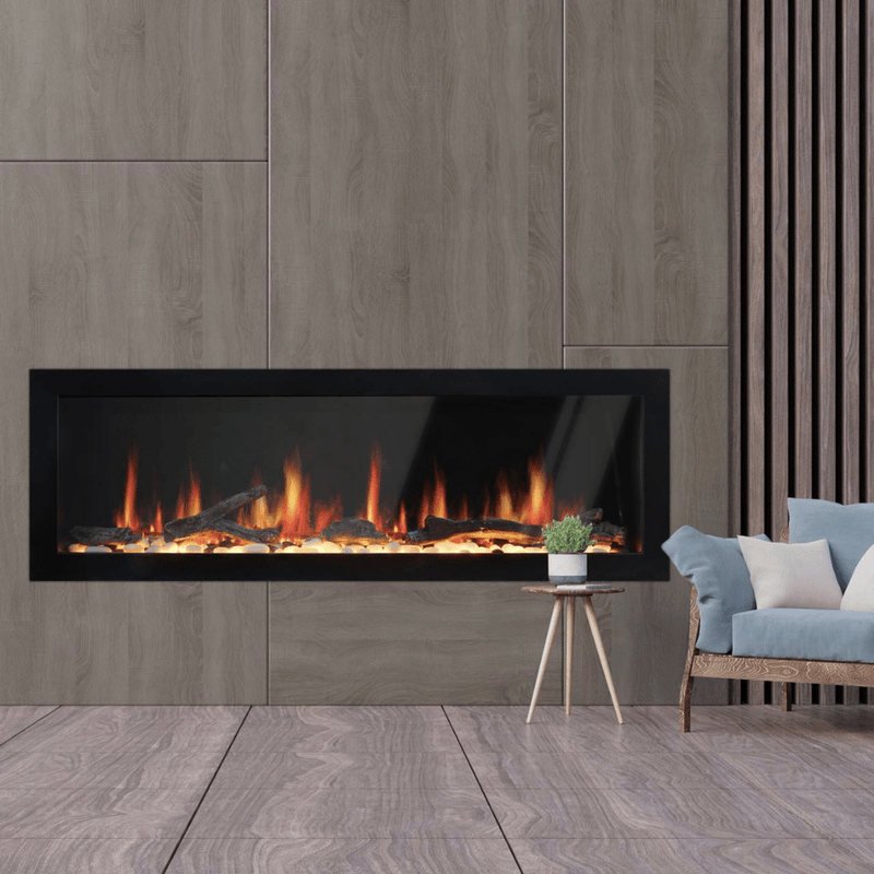 Litedeer Homes Latitude II Wall-mount Smart Electric Fireplace with 3-Inch Trim - Realistic Flame | 48" · 58" · 68" · 78"