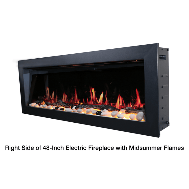 Litedeer Homes Latitude II Wall-mount Smart Electric Fireplace with 3-Inch Trim - Realistic Flame | 48" · 58" · 68" · 78"