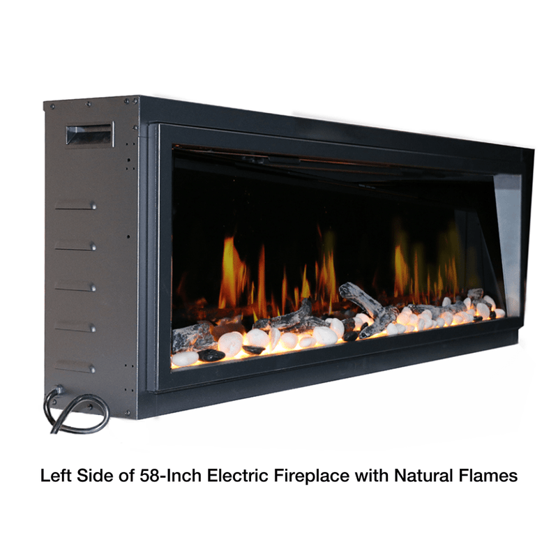 Litedeer Homes Latitude II Wall-mount Smart Electric Fireplace with 3-Inch Trim - Realistic Flame | 48" · 58" · 68" · 78"