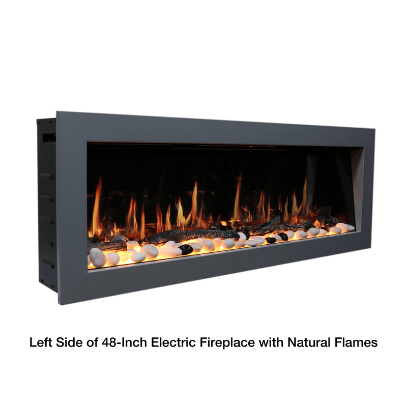 Litedeer Homes Latitude II Wall-mount Smart Electric Fireplace with 3-Inch Trim - Realistic Flame | 48" · 58" · 68" · 78"