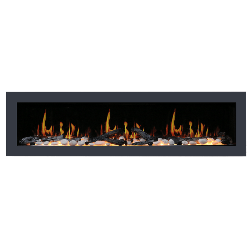 Litedeer Homes Latitude II Wall-mount Smart Electric Fireplace with 3-Inch Trim - Realistic Flame | 48" · 58" · 68" · 78"