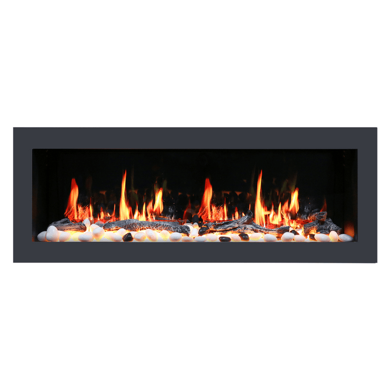 Litedeer Homes Latitude II Wall-mount Smart Electric Fireplace with 3-Inch Trim - Realistic Flame | 48" · 58" · 68" · 78"