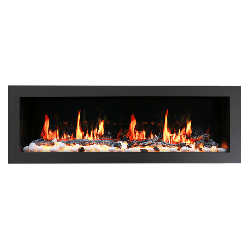 Litedeer Homes Latitude II Wall-mount Smart Electric Fireplace with 3-Inch Trim - Realistic Flame | 48" · 58" · 68" · 78"