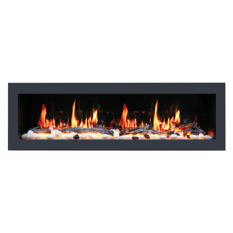 Litedeer Homes Latitude II Wall-mount Smart Electric Fireplace with 3-Inch Trim - Realistic Flame | 48" · 58" · 68" · 78"