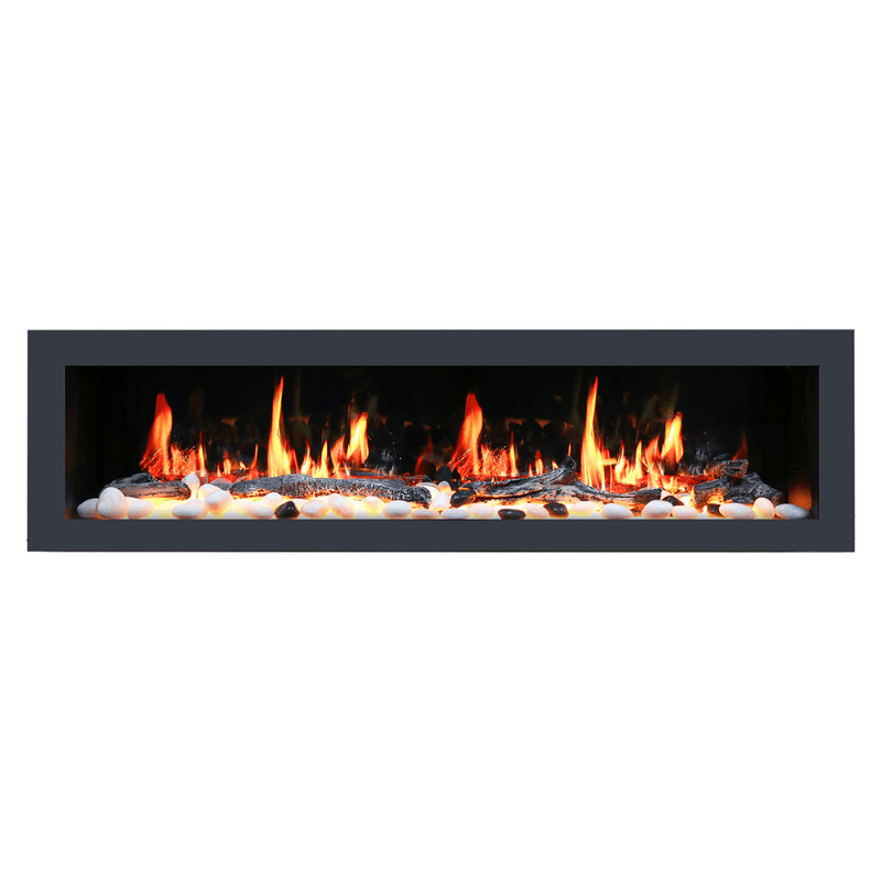 Litedeer Homes Latitude II Wall-mount Smart Electric Fireplace with 3-Inch Trim - Realistic Flame | 48" · 58" · 68" · 78"