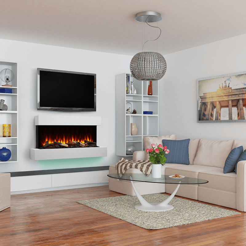 Simplifire Format 36" Wall-Mounted Electric Fireplace with Mantel Options