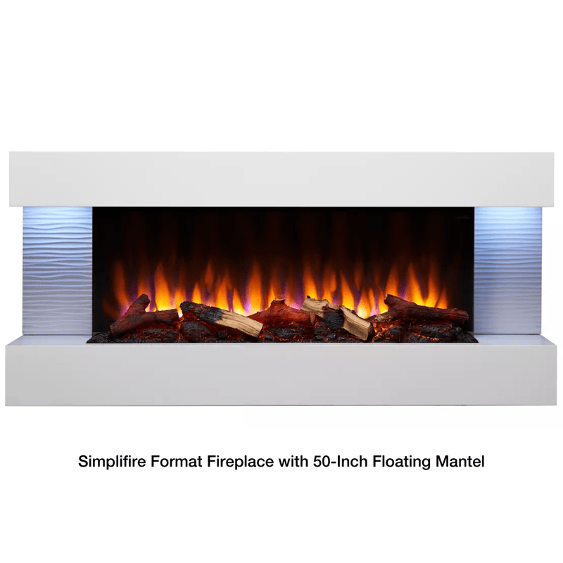 Simplifire Format 36" Wall-Mounted Electric Fireplace with Mantel Options