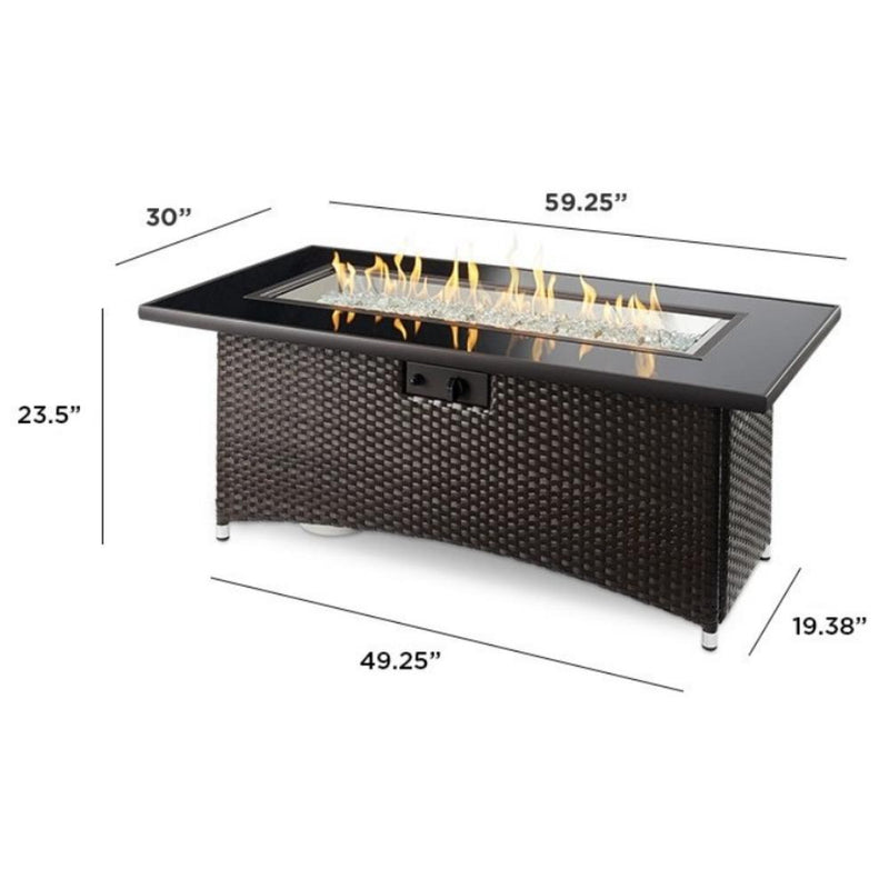 The Outdoor GreatRoom Company Balsam Montego 59" Linear Gas Fire Pit Table