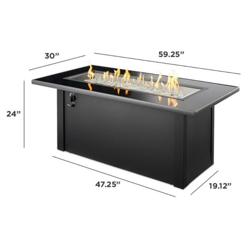 The Outdoor GreatRoom Company Monte Carlo 59" Linear Gas Fire Pit Table